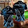 BlueJose Billiards 8-Ball Golden Dragon Black Lightning Strike Customized Name, Team Name 3D Shirt (6 Colors)