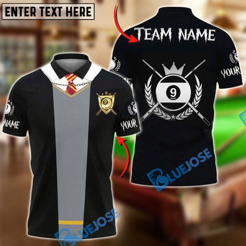 BlueJose Billiards Ball 9 HW Wizard Uniform Customized Name, Team Name 3D Shirt