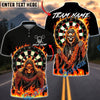 BlueJose Darts Grim Reaper Dartboard Flaming Chains Multicolor Options Personalized Name Shirt (4 Colors)