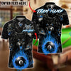 BlueJose Billiards 8 Ball Dark Wolf Pack Flame Personalized Name, Team Name Unisex Shirt (4 Colors)