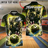 BlueJose Bowling And Pins Electric Panther Lightning Strike Customized Name, Team Name 3D Shirt (6 Colors)