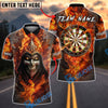 BlueJose Darts Flame Skull Fire Reaper Personalized Name, Team Name Unisex Shirt (4 Colors)