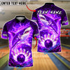 BlueJose Bowling And Pins Electric Shark Customized Name, Team Name 3D Shirt (4 Colors)