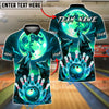 BlueJose Bowling And Pins Howling Wolves Moon Customized Name, Team Name 3D Shirt (4 Colors)