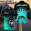 BlueJose Darts Wolf Smoke Design Multicolor Options Personalized Name Shirt (4 Colors)