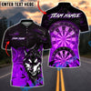 BlueJose Darts Wolf Smoke Design Multicolor Options Personalized Name Shirt (4 Colors)