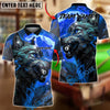 BlueJose Billiards 8 Ball Wolf Flame Fire Theme Personalized Name, Team Name Unisex Shirt (4 Colors)
