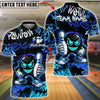BlueJose Bowling & Pins Neon Graffiti Smiley Bowling Ball Graphic  Customized Name, Team Name 3D Shirt (4 Colors)