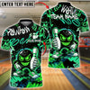 BlueJose Bowling & Pins Neon Graffiti Smiley Bowling Ball Graphic  Customized Name, Team Name 3D Shirt (4 Colors)