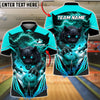 BlueJose Bowling & Pins Black Panther Power Smash Customized Name, Team Name 3D Shirt (4 Colors)