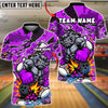 BlueJose Bowling And Pins Boxing Bulldog Explosion Cartoon Style Customized Name, Team Name 3D Shirt (4 Colors)