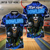 BlueJose Bowling And Pins Neon Bulldog Cool Strike Customized Name, Team Name 3D Shirt (4 Colors)