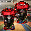 BlueJose Bowling And Pins Neon Bulldog Cool Strike Customized Name, Team Name 3D Shirt (4 Colors)