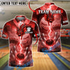 BlueJose Bowling And Pins Dragon Lightning Storm Customized Name, Team Name 3D Shirt (4 Colors)