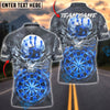 BlueJose Darts Fire Skull Hand Mark Multicolor Options Personalized Name Shirt (4 Colors)