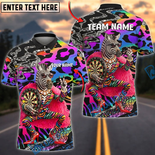 BlueJose Darts Funny Fashion Zebra Rainbow Leopard Personalized Name Shirt