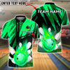 BlueJose Bowling And Pins Fire QN Customized Name 3D Shirt (6 Colors)
