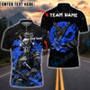 BlueJose Darts Samurai Skull Demon Customized Name, Team Name 3D Shirt (4 Colors)