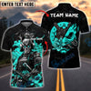 BlueJose Darts Samurai Skull Demon Customized Name, Team Name 3D Shirt (4 Colors)