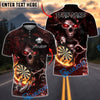 BlueJose Darts Flame Skull Reaper Customized Name, Team Name 3D Shirt (4 Colors)