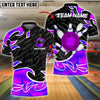 BlueJose Bowling And Pins Flaming Strike Customized Name, Team Name 3D Shirt (4 Colors)