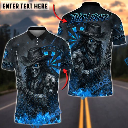 BlueJose Darts Reaper Gunslinger Customized Name, Team Name 3D Shirt (4 Colors)