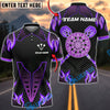 BlueJose Darts Flame Dartboard Classic Pattern Multicolor Options Personalized Name Shirt (4 Colors)