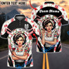 BlueJose Darts Retro Pinup Lady Floral Dartboard Personalized Name, Team Name Unisex Shirt (6 Colors)
