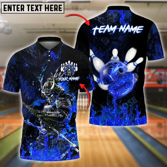 BlueJose Bowling And Pins Samurai Inferno Customized Name, Team Name 3D Shirt (4 Colors)