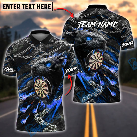 BlueJose Darts Dark Pitbull Beast Dartboard Personalized Name, Team Name Shirt (6 Colors)