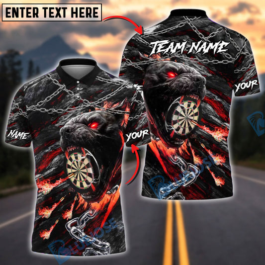 BlueJose Darts Dark Pitbull Beast Dartboard Personalized Name, Team Name Shirt (6 Colors)