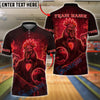BlueJose Bowling Neon Rooster Customized Name, Team Name 3D Shirt (4 Colors)