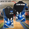 BlueJose Bowling Flaming Ball Customized Name, Team Name 3D Shirt (4 Colors)