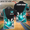 BlueJose Bowling Flaming Ball Customized Name, Team Name 3D Shirt (4 Colors)