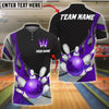 BlueJose Bowling Flaming Ball Customized Name, Team Name 3D Shirt (4 Colors)