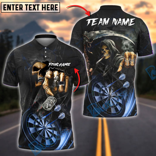 BlueJose Darts Skull Reaper Customized Name, Team Name 3D Shirt (4 Colors)