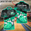 BlueJose Bowling Grid Splash Fire Customized Name, Team Name 3D Shirt (4 Colors)