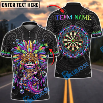 BlueJose Darts Lizard Warrior Tribal Headdress Personalized Name Shirt