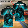BlueJose Bowling And Pins Dark Reaper Customized Name, Team Name 3D Shirt (4 Colors)