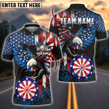 BlueJose Darts Patriotic Eagle Dartboard Personalized Name Shirt