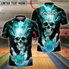 BlueJose Bowling And Pins Flaming King Smoke Skull Customized Name, Team Name 3D Shirt (4 Colors)