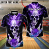 BlueJose Bowling And Pins Flaming King Smoke Skull Customized Name, Team Name 3D Shirt (4 Colors)