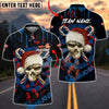 BlueJose Darts Skull Santa Personalized Name, Team Name Unisex Shirt (4 Colors)