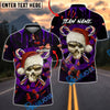 BlueJose Darts Skull Santa Personalized Name, Team Name Unisex Shirt (4 Colors)
