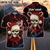 BlueJose Darts Skull Santa Personalized Name, Team Name Unisex Shirt (4 Colors)