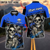 BlueJose Darts Grim Reaper Skeleton Holding Darts Dartboard Vivid Black Personalized Name, Team Name Unisex Shirt (4 Colors)