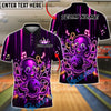 BlueJose Bowling Retro Party Octopus Sunglasses Vibrant Colorful Graphic Customized Name, Team Name 3D Shirt (4 Colors)