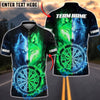 BlueJose Darts Elemental Fire And Ice Wolves Mythical Creatures Personalized Name, Team Name Unisex Shirt (4 Colors)