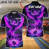 BlueJose Bowling And Pins Phoenix Firebird Strike Customized Name, Team Name 3D Shirt (4 Colors)