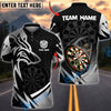 BlueJose Darts Wolf Gold Black Dartboard Graphic Personalized Name, Team Name Unisex Shirt (6 Colors)